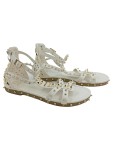 Vorschaubild 2 von Sandalen mit Nieten Damen Gr. 40 Weiß Freizeit Schnallen Reißverschluss