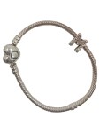 Vorschaubild 2 von Moments Schlangenkettenarmband Damen 17cm Silber Herz Schriftzug