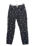 Vorschaubild 1 von Mom Jeans Damen Gr. 34 Schwarz Blumenmuster Casual High Waist