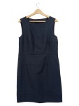 Vorschaubild 1 von Etuikleid Damen Gr. 38/M Schwarz Polyester Schurwolle Elasthan Uni
