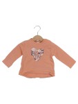 Vorschaubild 1 von Mädchen Langarmshirt Gr. 68 Herz Motiv Baumwolle Casual Orange