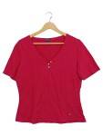 Vorschaubild 1 von Damen Poloshirt Gr. 40/L Pink Casual V-Ausschnitt Kurzarm