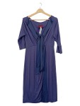 Vorschaubild 1 von Wickelkleid Damen Blau Elegant Festlich Midikleid Gr. 38/M