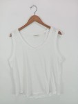 Vorschaubild 2 von Damen Top Shirt Weiß Baumwolle V-Ausschnitt Gr. 42;XL Casual