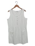 Vorschaubild 1 von Damen Freizeitkleid Gr. 44 Weiß Baumwolle Casual Midikleid