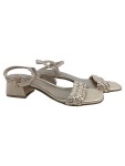Vorschaubild 1 von Sandalen Damen Gr. 39 Gold Elegant geflochtene Riemen