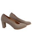 Vorschaubild 1 von Damen Pumps Elegant Beige Gr. 37 Wildleder Blockabsatz