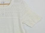 Vorschaubild 3 von Damen Pullover Strickshirt Gr. 40/L Weiß Casual Lochmuster Kurzarm