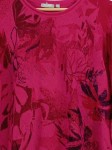 Vorschaubild 2 von Pullover Damen Pink Gr. 44 Baumwolle Blumenmuster Feminin Langarm Freizeit