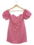 Vorschaubild 1 von Damen Cocktailkleid Gr. 40 L Pink Feminin Puffärmel