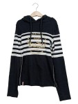 Vorschaubild 1 von Kinder Kapuzenpullover Hoodie XS Schwarz Weiß Streifen Casual