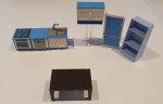 Vorschaubild 6 von Spielküche Zubehör Set Herd Spüle Schrank Tisch Blau ab 4 Jahre