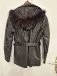 Vorschaubild 2 von Damen Lederjacke Gr. 40/L Braun mit Pelzkragen Elegant
