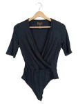 Vorschaubild 1 von Damen Wickel-Body Gr. 36/S Schwarz Rippstrick