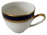 Vorschaubild 1 von Tasse Porzellan Weiß Goldrand Klassisch Dunkelblaues Band