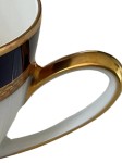 Vorschaubild 3 von Tasse Porzellan Weiß Goldrand Klassisch Dunkelblaues Band
