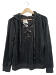 Vorschaubild 1 von Damen Kapuzenpullover Gr. 38/M Schwarz mit Schnürung