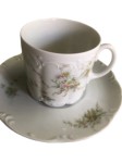 Vorschaubild 1 von Classic Rose Tasse Untertasse Porzellan Blumenmuster Weiß 7cm