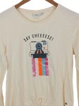 Vorschaubild 2 von Kinder Langarmshirt Beige Kamera-Print Say Cheesee! Gr. 176/XL