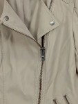 Vorschaubild 2 von Damen Kunstleder Bikerjacke Gr. 36 S Beige Modern Reißverschluss
