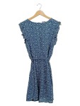 Vorschaubild 1 von Freizeitkleid Damen Blau Gr. 38/M Viskose Blumenmuster Feminin 85 cm Knopf
