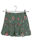 Vorschaubild 1 von Damen Minirock Gr. 32 Grün mit Blumenmuster Feminin