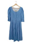 Vorschaubild 1 von Dirndl Trachtenkleid Damen Gr. 40 L Blau Baumwolle Traditionell