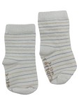 Vorschaubild 1 von Baby Krabbelschuhe Socken Kinder Weiß Gestreift Gr. 18