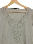 Vorschaubild 3 von Damen Langarmshirt mit Spitze Gr. 44 Beige Feminin