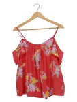 Vorschaubild 1 von Dalia Damen Top Blumenmuster Rot Gr. 46/3XL Träger Rüschen