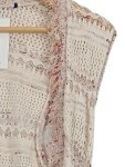 Vorschaubild 4 von EDC Damen Strickkleid Gr. 40/L Beige Casual Lochmuster Fransen