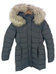 Vorschaubild 1 von Damen Steppmantel Gr. 36/S Grau Wintermantel Kapuze Kunstfell