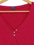Vorschaubild 3 von Damen Poloshirt Gr. 40/L Pink Casual V-Ausschnitt Kurzarm