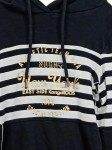 Vorschaubild 2 von Kinder Kapuzenpullover Hoodie XS Schwarz Weiß Streifen Casual