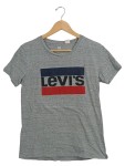 Vorschaubild 1 von Damen T-Shirt Gr. XS/34 Grau Logo-Print Baumwolle Casual