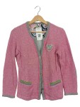 Vorschaubild 1 von justWhite Strickjacke Damen Pink Meliert Gr. 34/XS mit Herz-Applikation