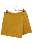 Vorschaubild 1 von Wickelrock Damen Gr. 34/XS Gelb Polyester Uni Modern Freizeit Knopf