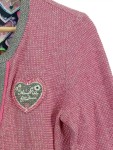 Vorschaubild 3 von justWhite Strickjacke Damen Pink Meliert Gr. 34/XS mit Herz-Applikation