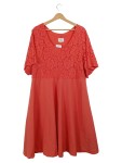 Vorschaubild 1 von Cocktailkleid Damen Pink Gr. 40/L Polyester Blumenmuster Elegant Kurzarm
