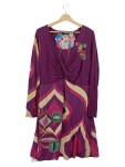 Vorschaubild 1 von Damen Freizeitkleid Langarm Muster Lila Gr. 42;XL Farbenfroh