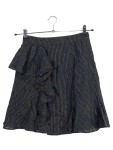 Vorschaubild 1 von Minirock Damen Schwarz Gr. 34/XS Baumwolle Metallfaser Gestreift
