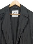 Vorschaubild 5 von Klassischer Mantel Damen Schwarz Gr. 40/L Lyocell Uni Langarm Ungefüttert