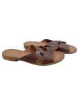Vorschaubild 1 von Damen Pantoletten Gr. 41 Braun Leder Casual Sandalen