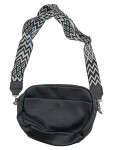 Vorschaubild 1 von Jaenig Schwarze Umhängetasche Gürteltasche mit geometrischem Gurt Crossbody Bag