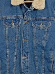 Vorschaubild 2 von Herren Jeansjacke Blau Einheitsgröße Teddyfellkragen Casual