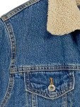 Vorschaubild 3 von Herren Jeansjacke Blau Einheitsgröße Teddyfellkragen Casual