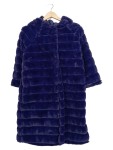 Vorschaubild 1 von AKE Damen Kunstpelz Mantel Kapuze Gr. 36/S Lila Elegant Herbst Winter