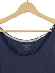 Vorschaubild 3 von Unterhemd Damen Gr. L Blau Baumwolle Elasthan Uni Basic Ärmellos
