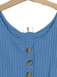 Vorschaubild 2 von Top Kinder Blau Gr. 140 Baumwolle Rippstrick Casual Ärmellos Knopf