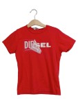 Vorschaubild 1 von T-Shirt Kinder Rot Gr. 122 Baumwolle Logo-Print Casual Kurzarm Freizeit